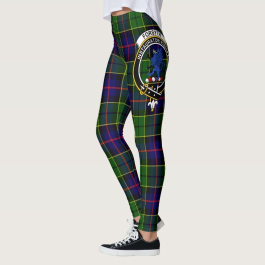 Ecosse Clan Forsyth Crest Tartan Femmes Leggings (Gauche)