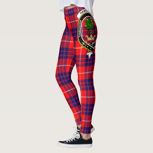 Ecosse Clan Hamilton Crest Tartan Femmes Leggings (Gauche)