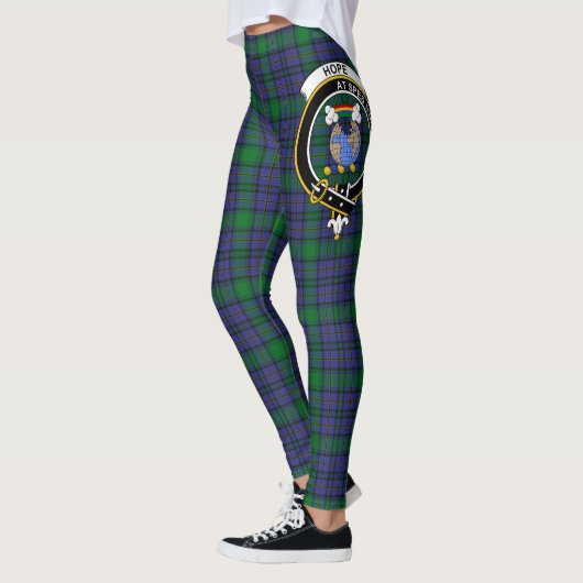 Ecosse Clan Hope Crest Tartan Femmes Leggings (Gauche)