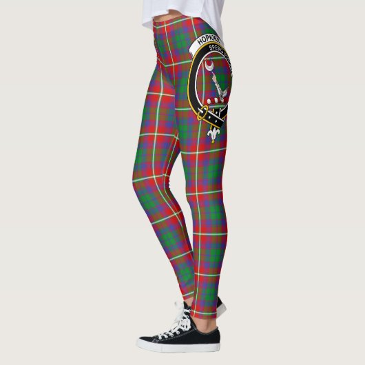 Ecosse Clan Hopkirk Crest Tartan Femmes Leggings (Gauche)