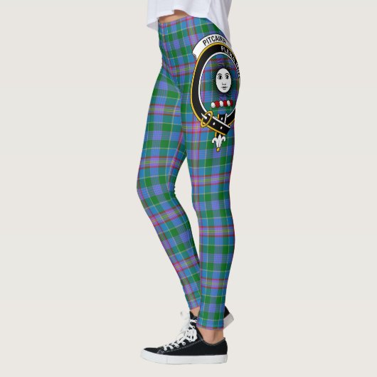 Ecosse Clan Pitcairn Crest Tartan Femmes Leggings (Gauche)