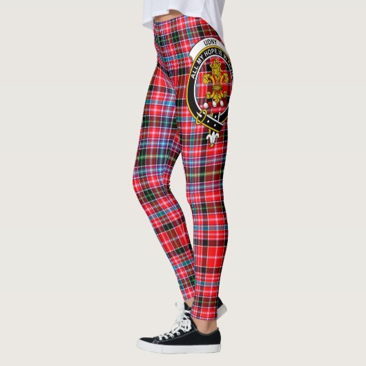 Ecosse Clan Udny Crest Tartan Femmes Leggings (Gauche)