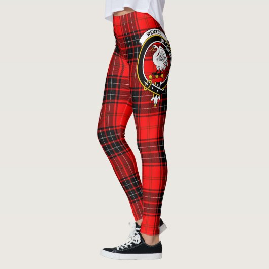 Ecosse Clan Wemyss Crest Tartan Femmes Leggings (Gauche)