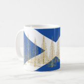 Écosse Drapeaux Arbres Bleu Blanc Mug (Devant gauche)