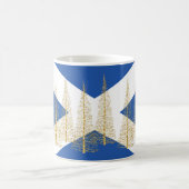 Écosse Drapeaux Arbres Bleu Blanc Mug (Centre)