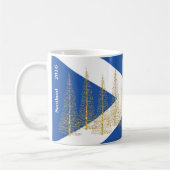 Écosse Drapeaux Arbres Bleu Blanc Mug (Gauche)