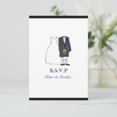 Ecosse Kilt Bride & Groom Wedding RSVP - bleu (Debout devant)