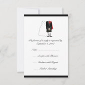 Ecosse Kilt Bride & Groom Wedding RSVP - rouge (Dos)