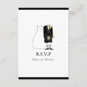 Ecosse Mariage de mariée et de mariée RSVP - jaune
