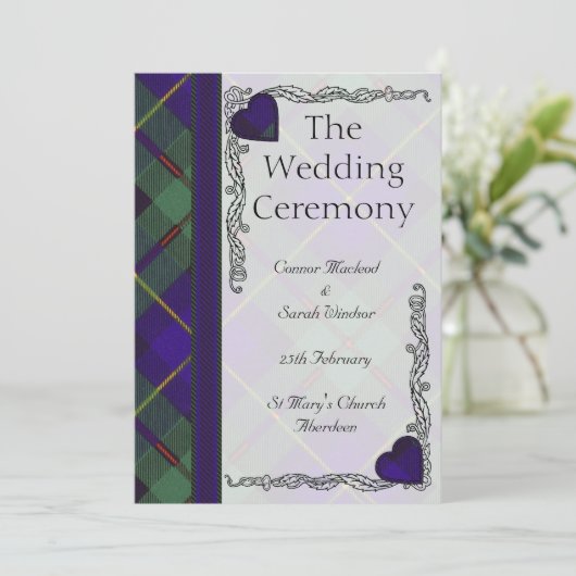 Ecosse Tartan programme de mariage Macleod of Harr (Debout devant)
