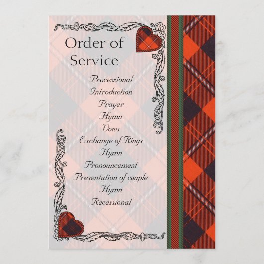 Ecosse Tartan Wedding programme - Cunningham (Dos)