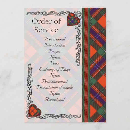Ecosse Tartan Wedding programme - Maclean of Duart (Dos)