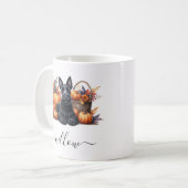 Ecosse Terrier Fall Mug avec nom personnalisé (Devant gauche)