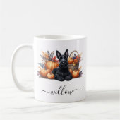 Ecosse Terrier Fall Mug avec nom personnalisé (Gauche)