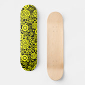 Ecosysteem - Geel op zwart Skateboard (Voorkant)