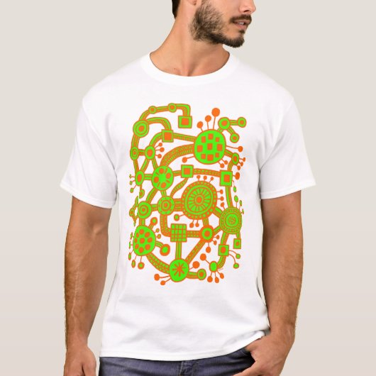 Ecosysteem III Oranje en Chartreuse T-shirt (Voorkant)