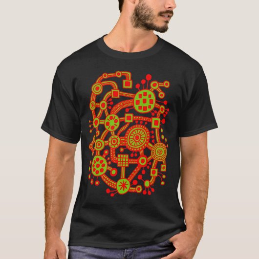 Ecosysteem III - Rood en marsmannetjesgroen T-shirt (Voorkant)