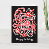 Ecosysteem III - wit en rood op zwart Kaart (Voorkant)