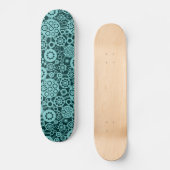 Ecosysteem - Lt Blue Green op Dk Green Skateboard (Voorkant)