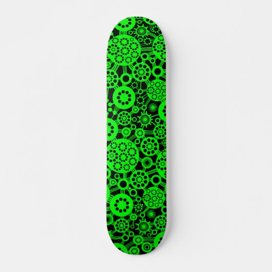 Ecosysteem (Retro) - Groen op zwart Skateboard (Voorkant)