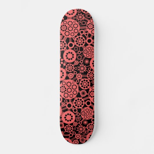 Ecosysteem - Tropisch roze op zwart Skateboard (Voorkant)