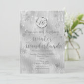 Écoulements de neige blanc argenté Invitations hiv (Debout devant)