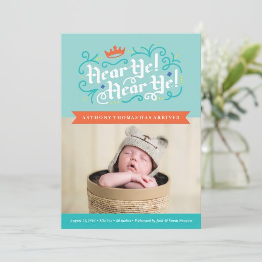 Écoute-Moi ! Écoute-Moi ! Faire-part de naissance (Debout devant)