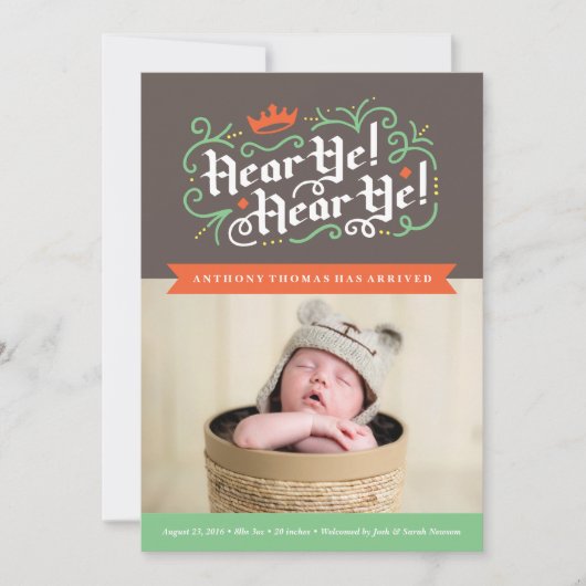 Écoute-Moi ! Écoute-Moi ! Faire-part de naissance  (Devant)