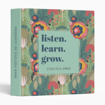 Écouter Apprendre Croissance Vert Floral Abstrait