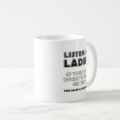 Écouter Dames Drôle Chasse Mug (Devant droit)