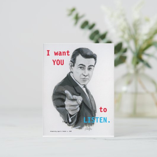 ÉCOUTER la carte postale (Debout devant)