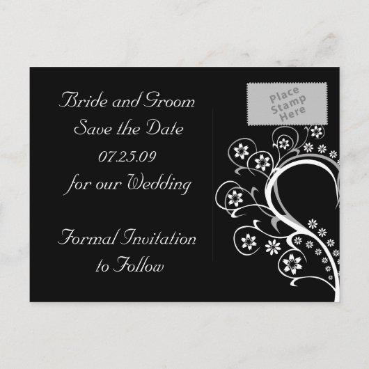 Écouter Mon Coeur Enregistrer La Date Cartes Posta (Dos)