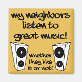 Écouter Musique Longue Drôle Aimant Fridge (Devant)