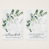 Ecoutes en marbre Eucalyptus Collier Carte d'affic (Devant & derrière)