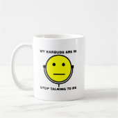 Écouteurs Arrêtent de Me Parler Drôle Mug (Gauche)
