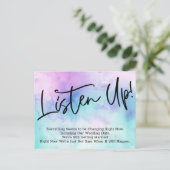 Écoutez ! Carte postale Mariage aquarellée (Debout devant)