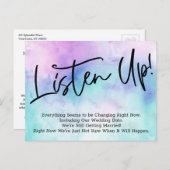Écoutez ! Carte postale Mariage aquarellée (Devant / Derrière)