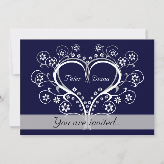 Écoutez mes invitations de mariage de coeur (Devant)