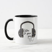 Écoutez votre âme Mug de café noir et blanc (Gauche)