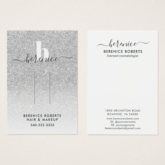 Écran à cheveux Monogram Parties scintillant argen (Devant & derrière)