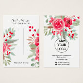 Écran à clip de bijoux à fleurs de Noël (Devant & derrière)