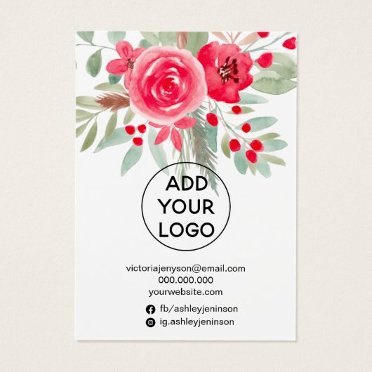 Écran à clip de bijoux à fleurs de Noël (Dos)