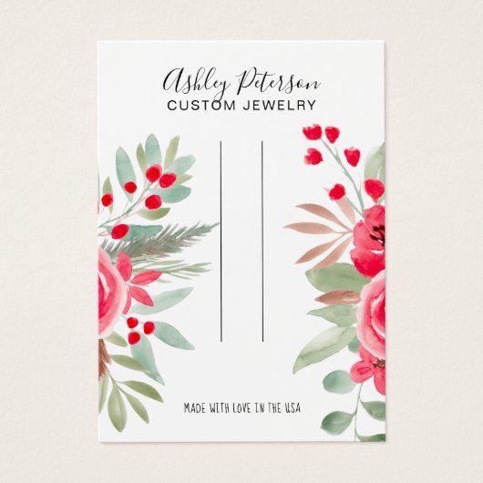 Écran à clip de bijoux à fleurs de Noël (Devant)