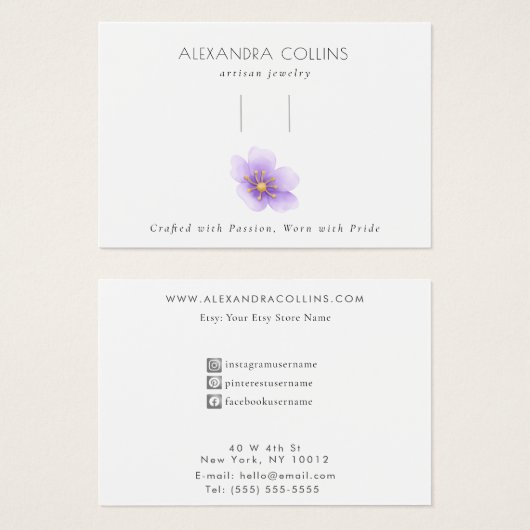 Écran Barrette violet Sakura Blossom (Devant & derrière)