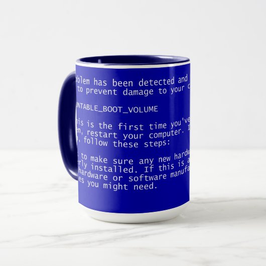 Écran Bleu de la mort de Windows - BSOD - Mug (Devant gauche)