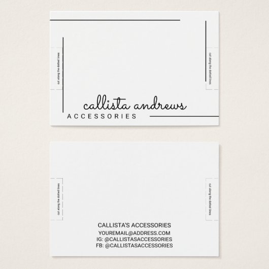 Écran Bracelet de script de bordure noir blanc sim (Devant & derrière)