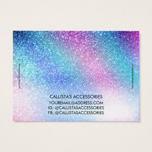 Écran bracelet Parties scintillant bleu violet Neb (Dos)