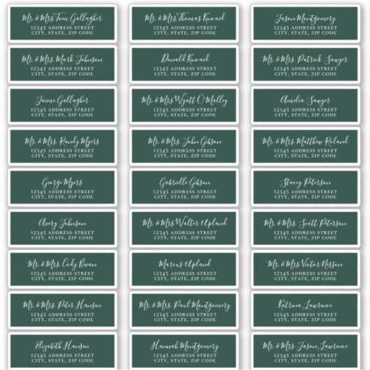 Écran chic Emerald Green Étiquettes de adresse (Devant)