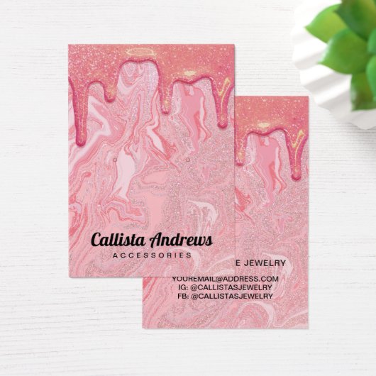 Écran Chic Parties scintillant rose en marbre Lect (Bureau)