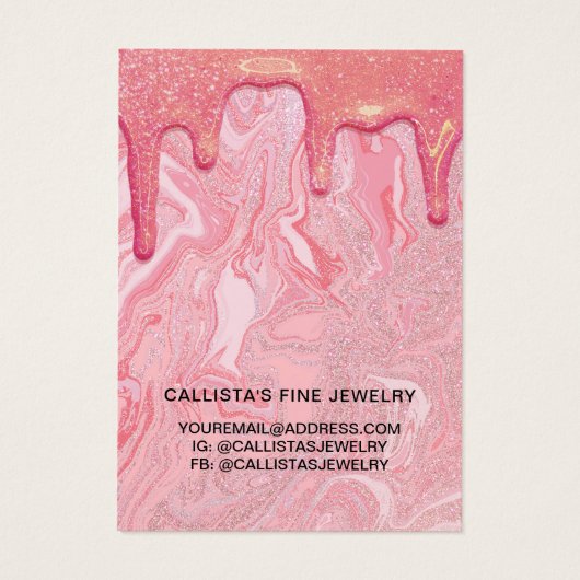 Écran Chic Parties scintillant rose en marbre Lect (Dos)